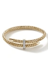 John Hardy 18kt Yellow Gold Spear Diamond Cuff Bracelet In Gold
