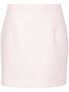 ALESSANDRA RICH PINK TWEED FITTED SKIRT