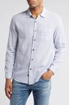 Rails Connor Stripe Linen Blend Button-up Shirt In Denim White Pinstripe