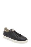 Brunello Cucinelli Men's Grained Calfskin Low-top Sneakers In Black