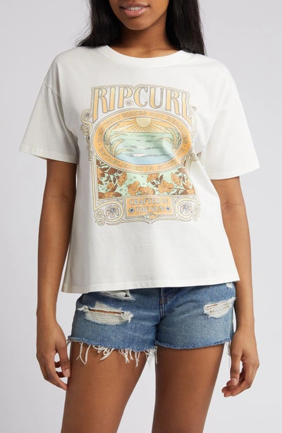 Rip Curl Logo Graphic Cotton T-shirt In Bone