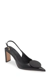 JACQUEMUS MISMATCHED POINTED TOE SLINGBACK PUMPS