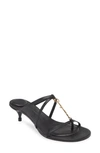 Jacquemus Strappy Logo Charm Sandal In Black