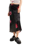 Desigual Siracusa Midi Skirt In Black