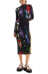 Desigual M. Christian Lacroix Arty Midi Dress In Black
