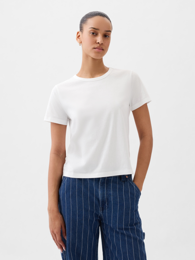 Gap Organic Cotton Vintage Cropped T-shirt In Off White