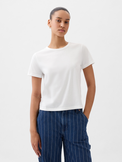 Gap Organic Cotton Vintage Cropped T-shirt In Fresh White