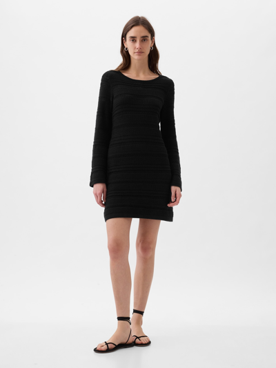 Gap Crochet Mini Dress In Black