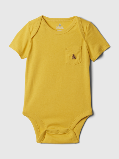Gap Baby Pocket Bodysuit In Brilliant Yellow