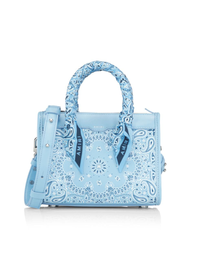 Amiri Women's Bandana Leather Triangle Bag In Air Blue