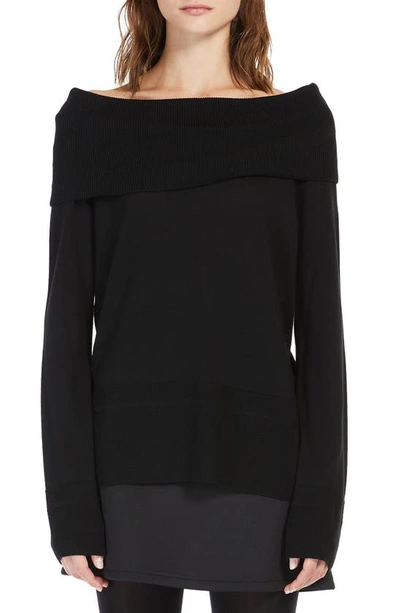 Max Mara Tiglio Bare Shoulder Jumper - Leisure In Nero