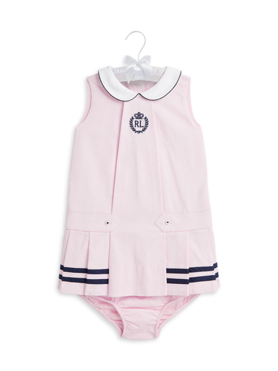 Polo Ralph Lauren Baby Girl's Cotton Pique Tennis Dress Set In Hint Of Pink