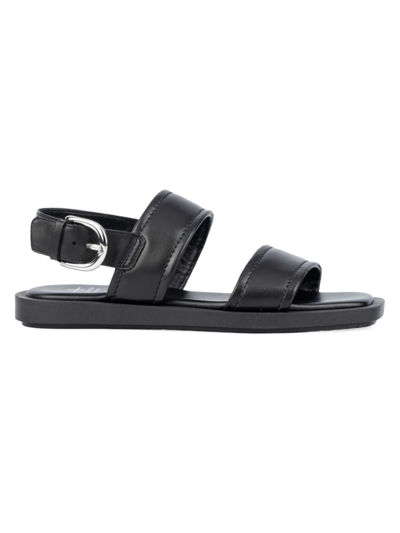 Aquatalia Joni Leather Sporty Slingback Sandals In Black