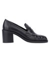 Aquatalia Josette Leather Heeled Penny Loafers In Black