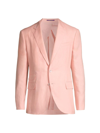Ralph Lauren Gregory Hand-tailored Silk-linen Trouser In Crystal Rose