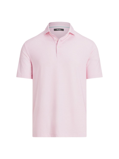 Polo Ralph Lauren Rlx Ralph Lauren Golf Classic Fit Performance Polo Shirt In Pink Flamingo Houndstooth