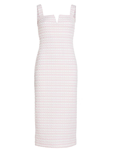 Amanda Uprichard Women's Dana Tweed Sleeveless Midi-dress In Pink White