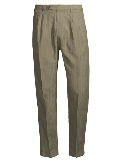 Massimo Alba Men's Strallo Linen Trousers In Salvia