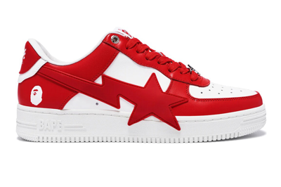 Pre-owned Bape A Bathing Ape  Sta Os Red In Red/white