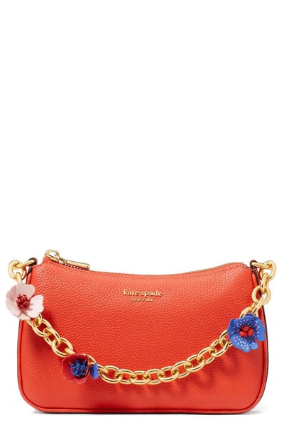 Kate Spade Small Jolie Floral Convertible Leather Crossbody Bag In Red Berry
