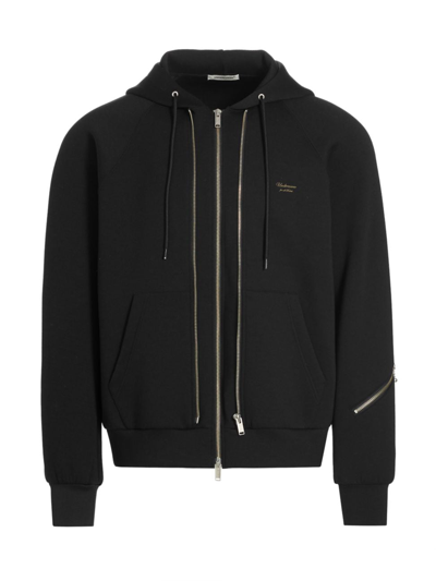 Undercover Logo-embroidered Zip-up Hoodie In Black