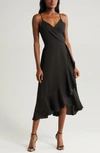 CHELSEA28 FAUX WRAP MIDI DRESS