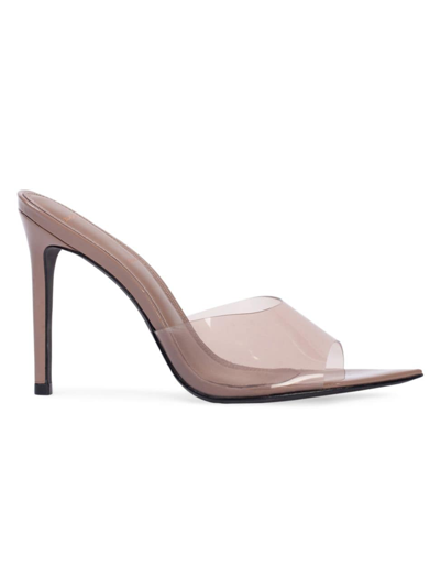 Black Suede Studio Bella Stiletto Slide High-heel Sandals In Truffle Patent Le