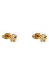Argento Vivo Hammered Stud Earrings In Gold/ Silver