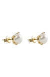 Argento Vivo Freshwater Pearl Stud Earrings In Gold
