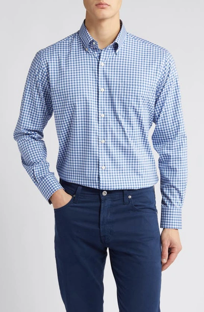 Peter Millar Trenton Crown Lite Stretch Cotton Button-down Shirt In Cape Blue