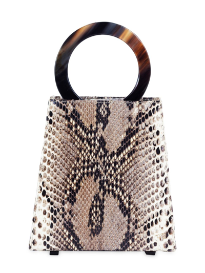 Adriana Castro Azza Mini Python Top-handle Bag In Natural