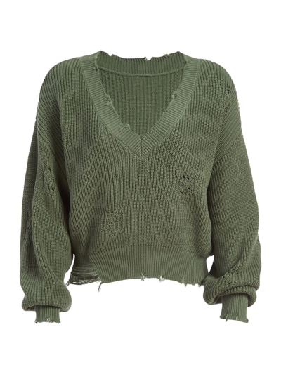 Ser.o.ya Women's Cropped Sweater In Olive