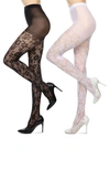 MEMOI FLORAL ASSORTED 2-PACK SHEER TIGHTS