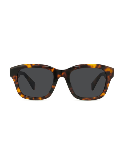 Kenzo Men's Aka Boke Flower 52mm Square Sunglasses In Red Havana Smoke