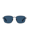 Kenzo Men's Aka 56mm Rectangular Sunglasses In Matte Black Blue