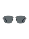 Kenzo Men's Aka 56mm Rectangular Sunglasses In Ruthenium Smoke