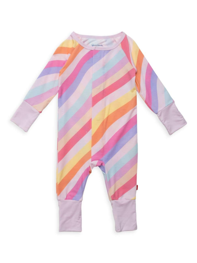 Magnetic Me Baby's Striped Magnetic Footie In Pink
