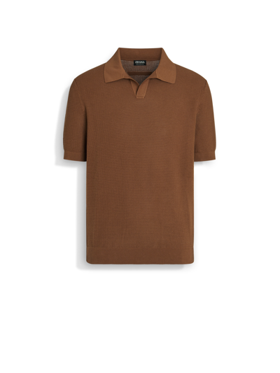 Zegna Poloshirt Aus Premium Cotton In Dunklem Foliage In Foliage Foncé