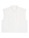 Helmut Lang Men's Cotton Sleeveless Tuxedo Shirt In White