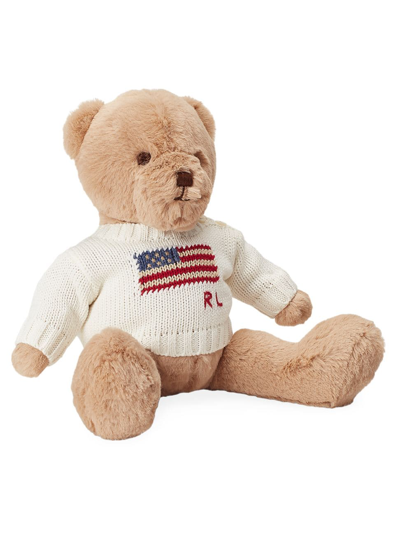 Polo Ralph Lauren Babies' Flag Sweater Polo Bear In Gold