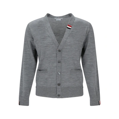 Thom Browne Wool Cardigan In Gray