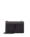 Saint Laurent Kate Small Grain De Poudre Chain Shoulder Bag, Black Hardware In Black