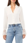 VINCE CAMUTO VINCE CAMUTO CREPE BUTTON-UP SHIRT