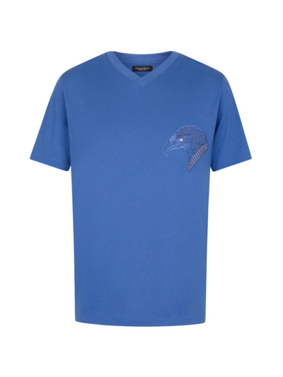 Stefano Ricci Men's Crewneck T-shirt In Past Blue