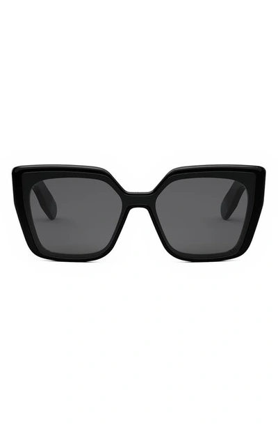 Dior Lady 95.22 S2i Sunglasses In Shiny Black Smoke