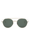 Dior The Blacksuit R6u 54mm Geometric Sunglasses In Gold/green Solid