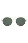 Dior The Blacksuit R6u 54mm Geometric Sunglasses In Shiny Gold Dh / Green