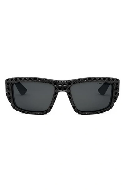 Dior 3d S1i Sunglasses In Matte Black / Smoke Polarized