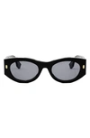 Fendi Roma Acetate Shield Sunglasses In Black