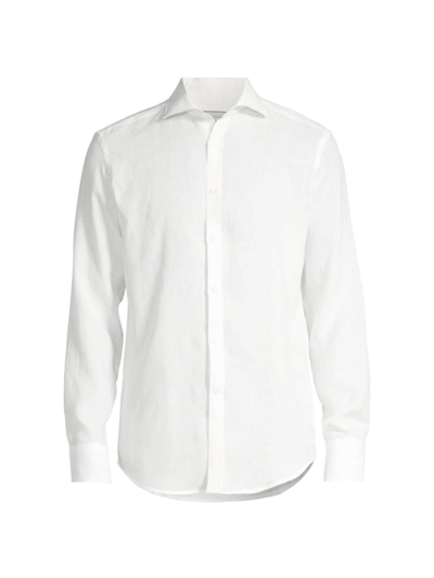 CANALI MEN'S REGULAR FIT LINEN SPORT SHIRT